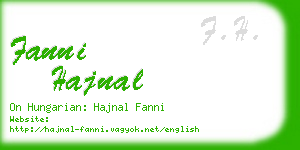 fanni hajnal business card